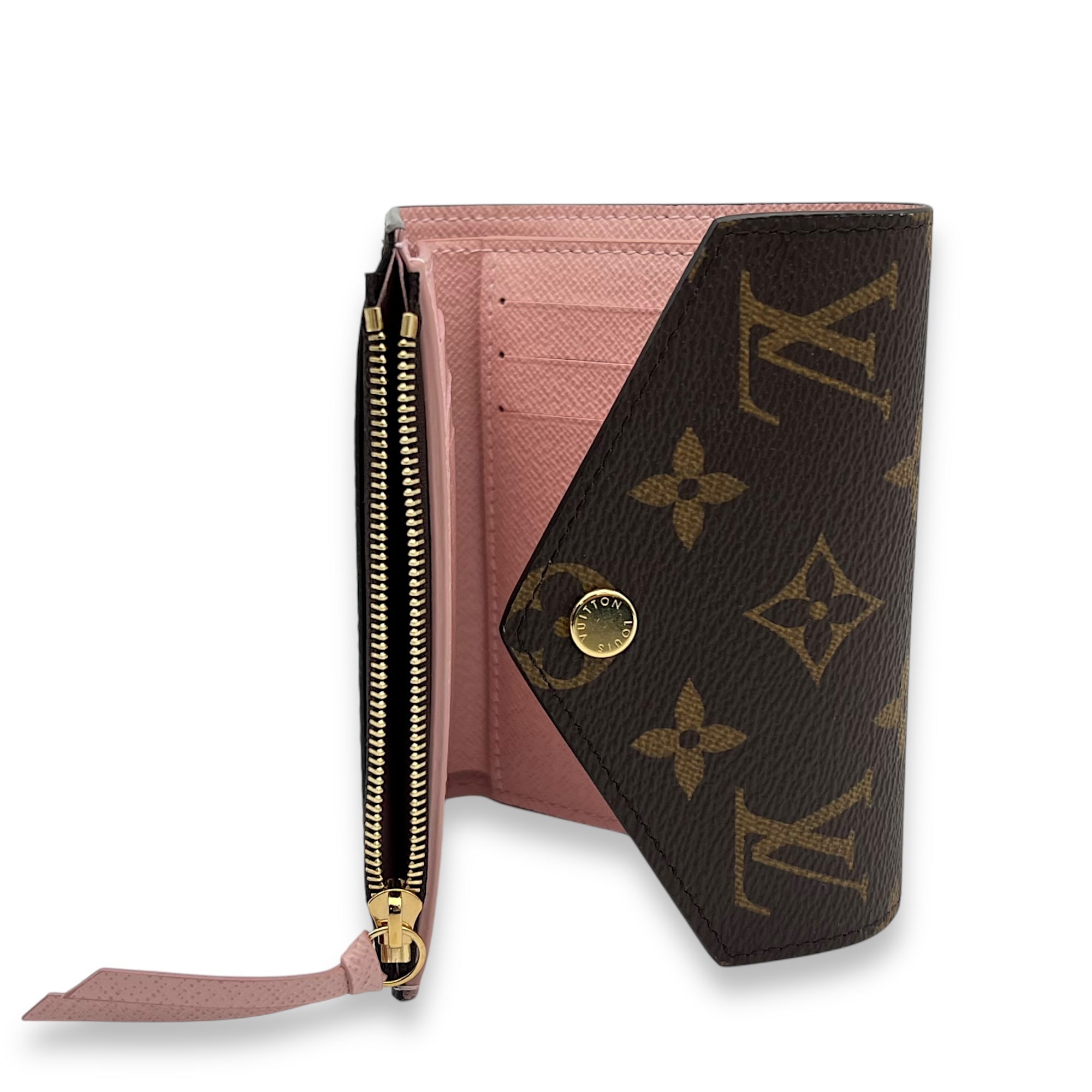 Louis Vuitton Victorine Wallet Brown in Monogram Coated Canvas, Gold hardware_6