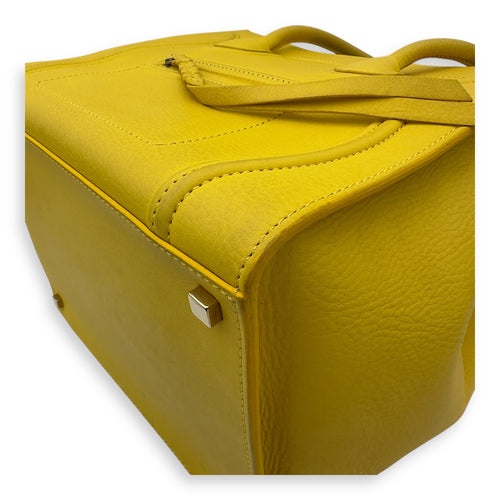 Celine Phantom Luggage Yellow Top Handle Bag in Calfskin, Gold hardware_25