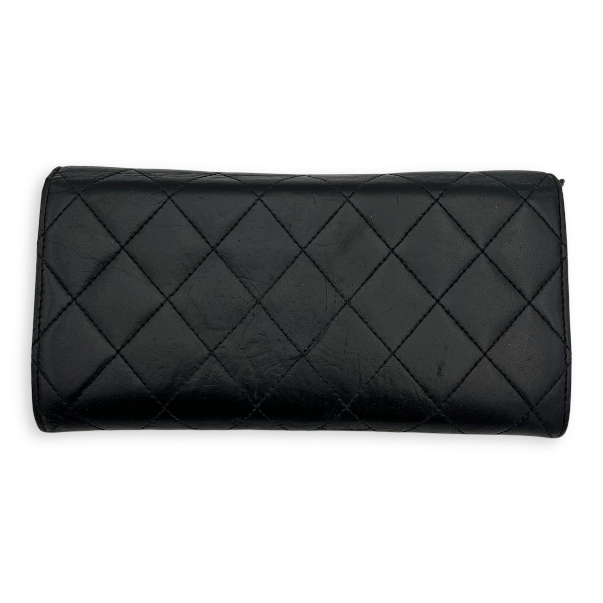 Chanel Classic Wallet Long Black in Lambskin, Silver hardware_2