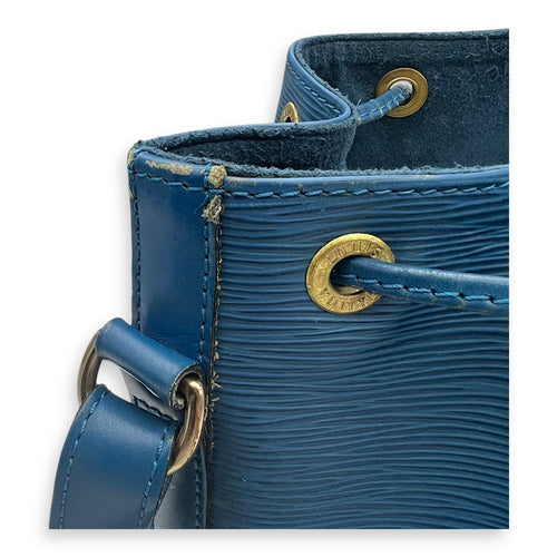 Louis Vuitton Noe Bucket Bag Blue in Epi Leather, Gold hardware_9
