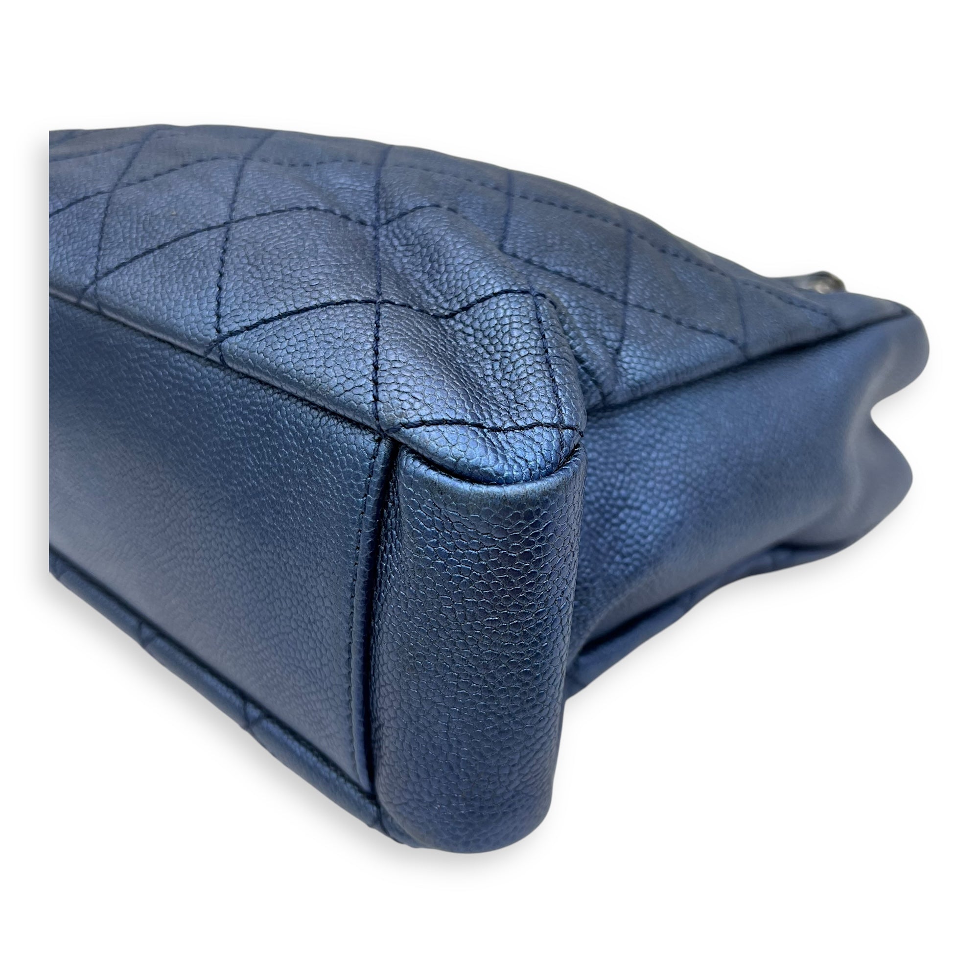 Chanel Others Tote Bag Blue in Caviar Leather, Ruthenium hardware_14