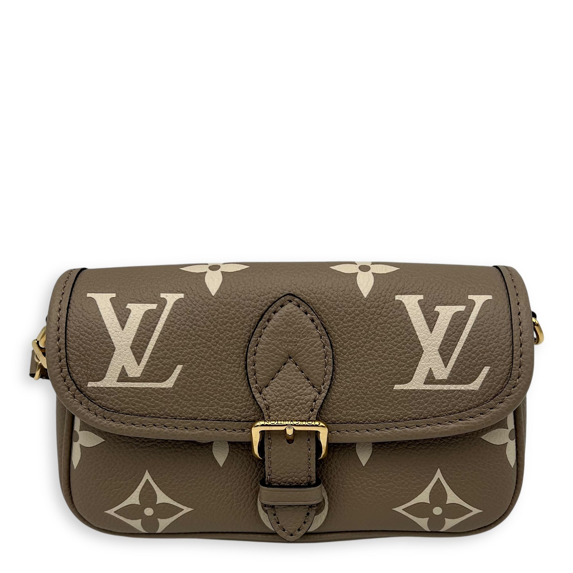 Louis Vuitton Diane Crossbody Bag Nano Beige in Empreinte Leather, Gold hardware_1
