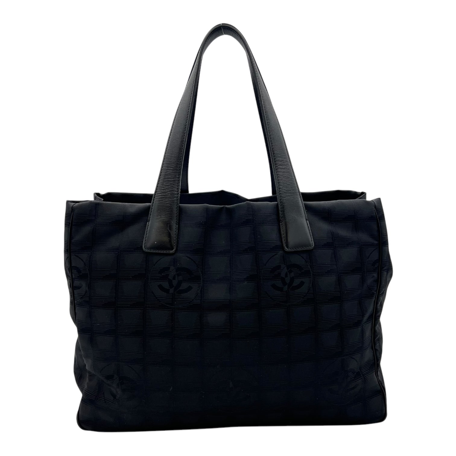 Chanel Travel Line Tote Bag Black in Canvas, Silver hardware_2
