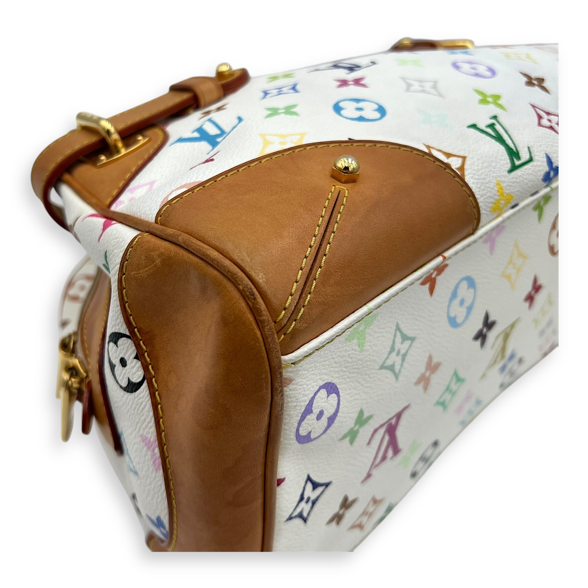 Louis Vuitton Claudia Shoulder Bag Multicolor x Murakami in Monogram Coated Canvas, Gold hardware_9