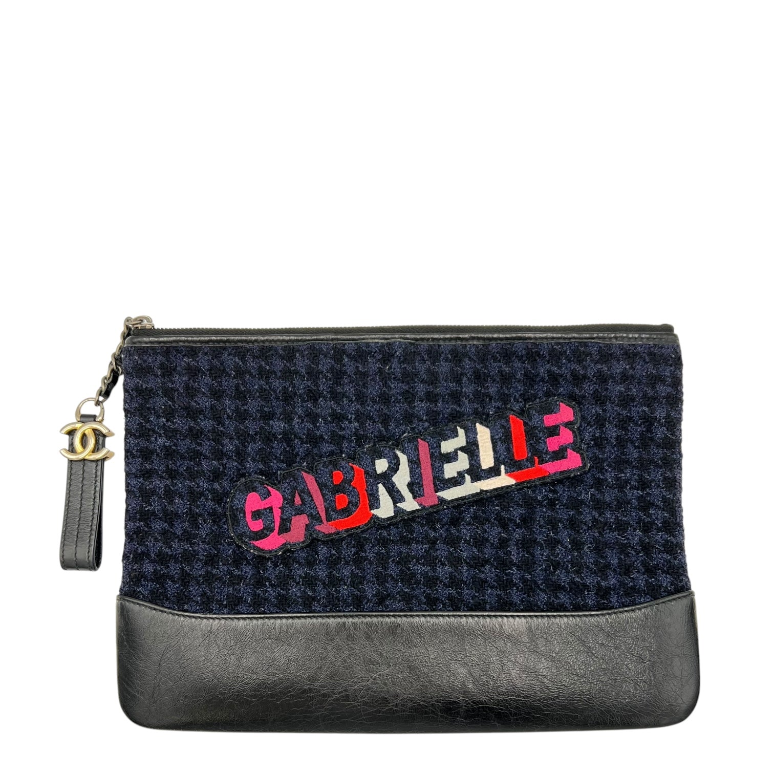 Chanel Gabrielle Clutch Blue in Tweed, Gold hardware_1
