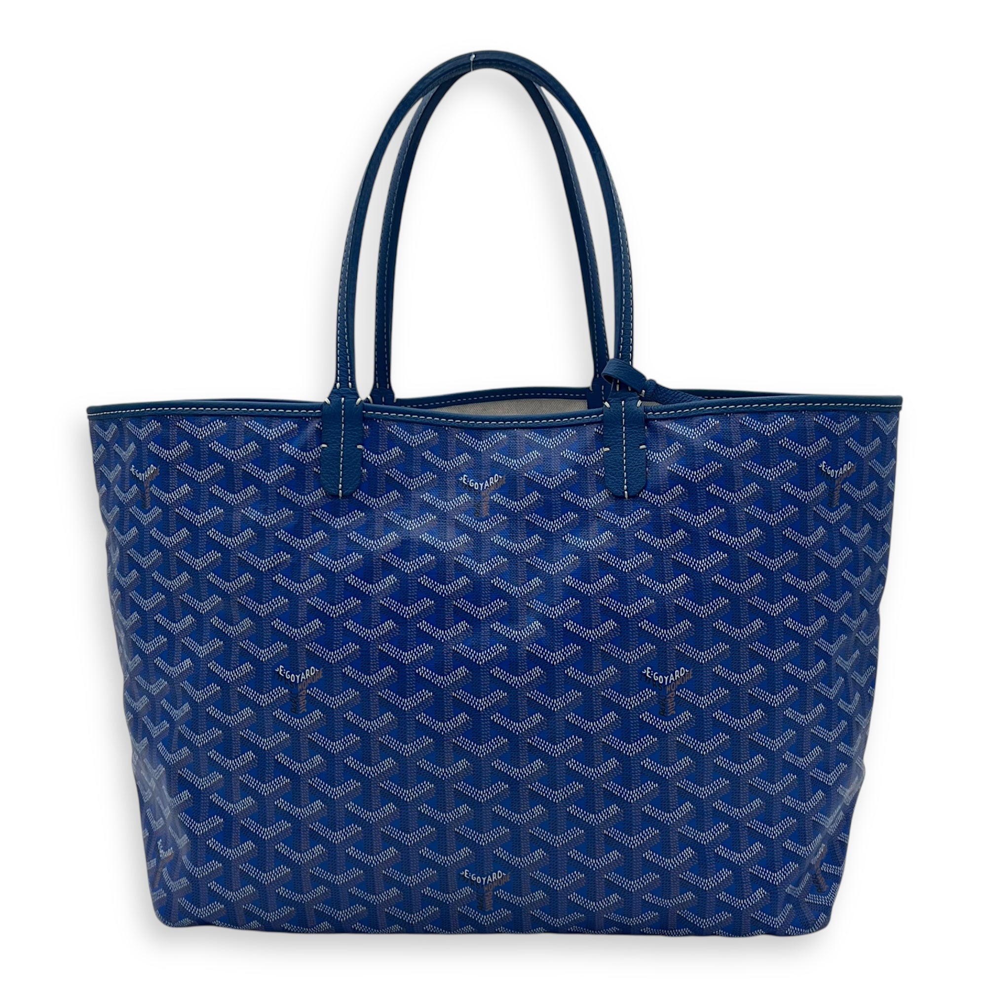 Goyard Saint Louis Tote Bag Blue in Coated Canvas, Silver hardware_1