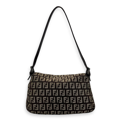 Fendi Zucca Shoulder Bag Brown in Jacquard, Silver hardware_2