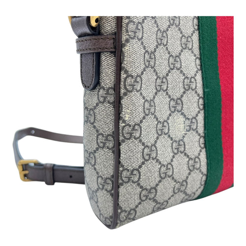 Gucci Ophidia Crossbody Bag Brown in Monogram Coated Canvas, Gold hardware_10