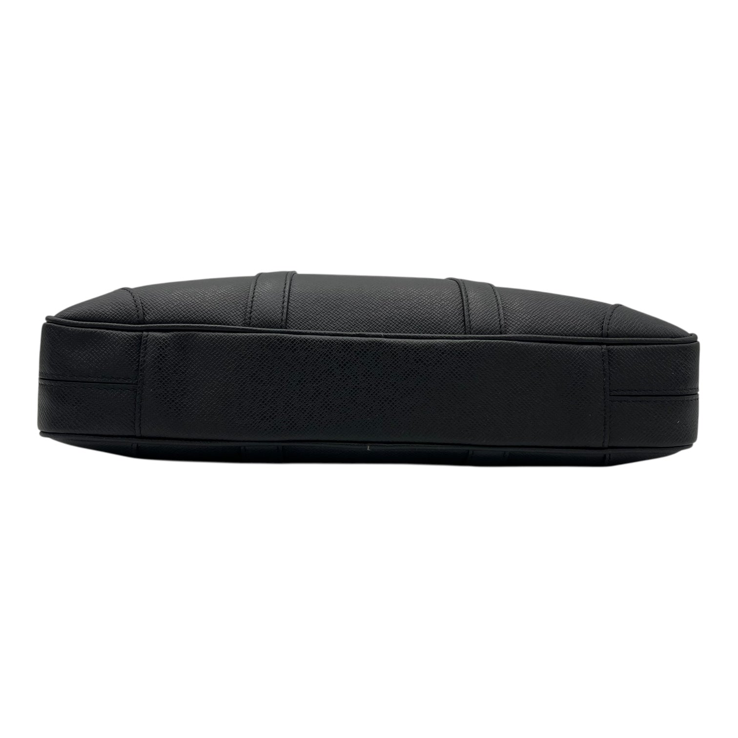 Louis Vuitton Porte Documents Voyage Messenger Black in Calfskin, Silver hardware_5