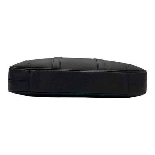 Louis Vuitton Porte Documents Voyage Messenger Black in Calfskin, Silver hardware_5