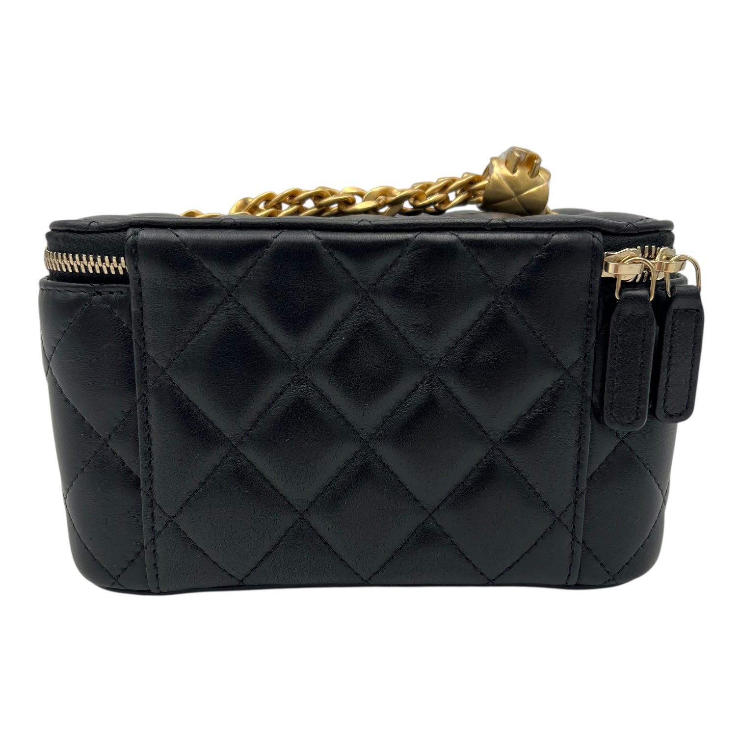 Chanel Pearl Crush Vanity Crossbody Bag Black in Lambskin, Gold hardware_2