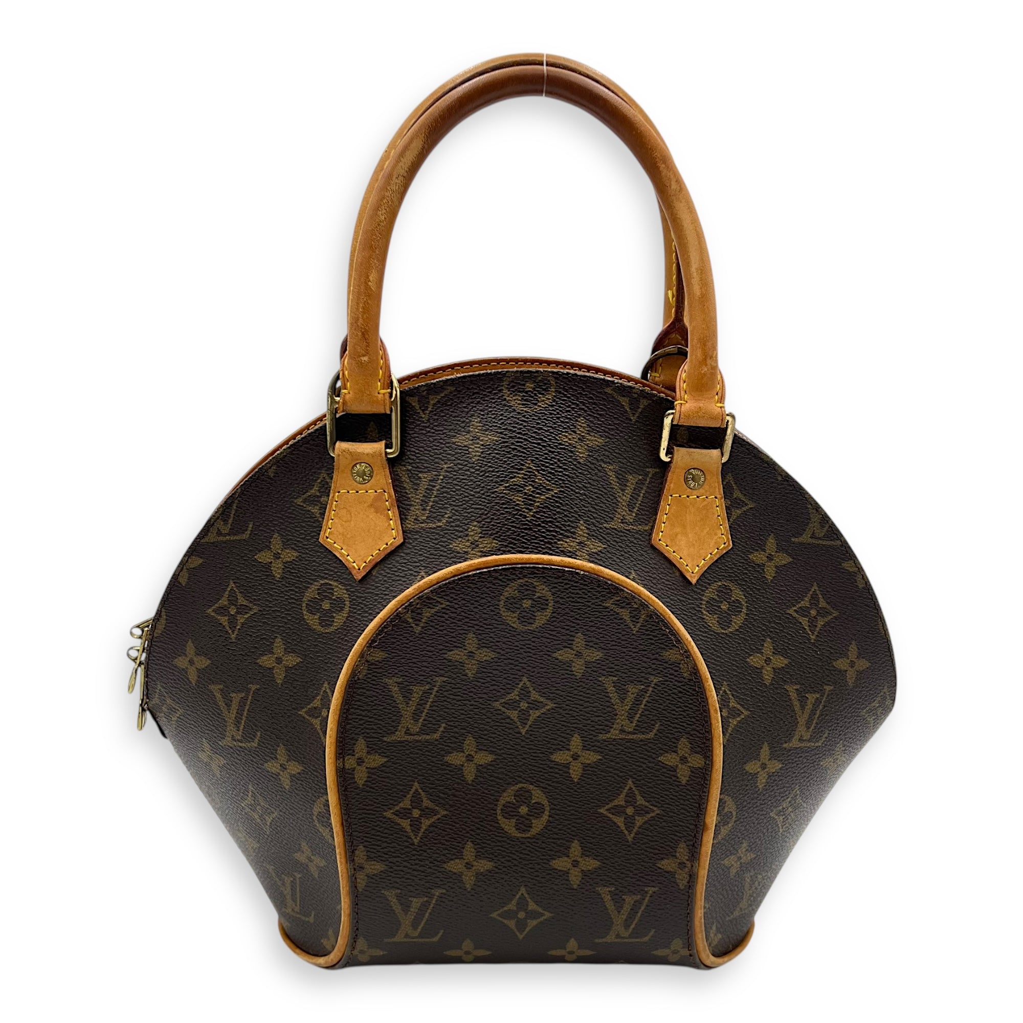 Louis Vuitton Ellipse Top Handle Bag Brown in Monogram Coated Canvas, Gold hardware_2