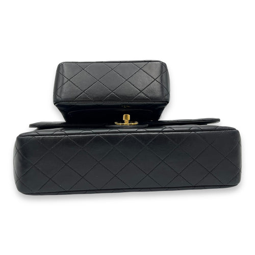 Chanel Parent Child Top Handle Bag Black in Lambskin, Gold hardware_5