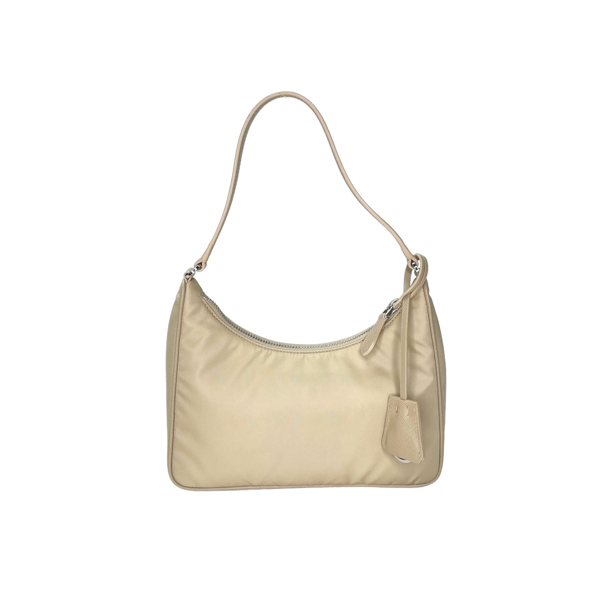 Re-Edition 2005 Beige Shoulder Bag in Nylon, Silver hardware