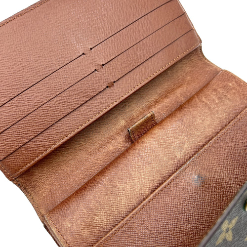 Vintage Wallet Brown in Monogram Coated Canvas, Gold hardware