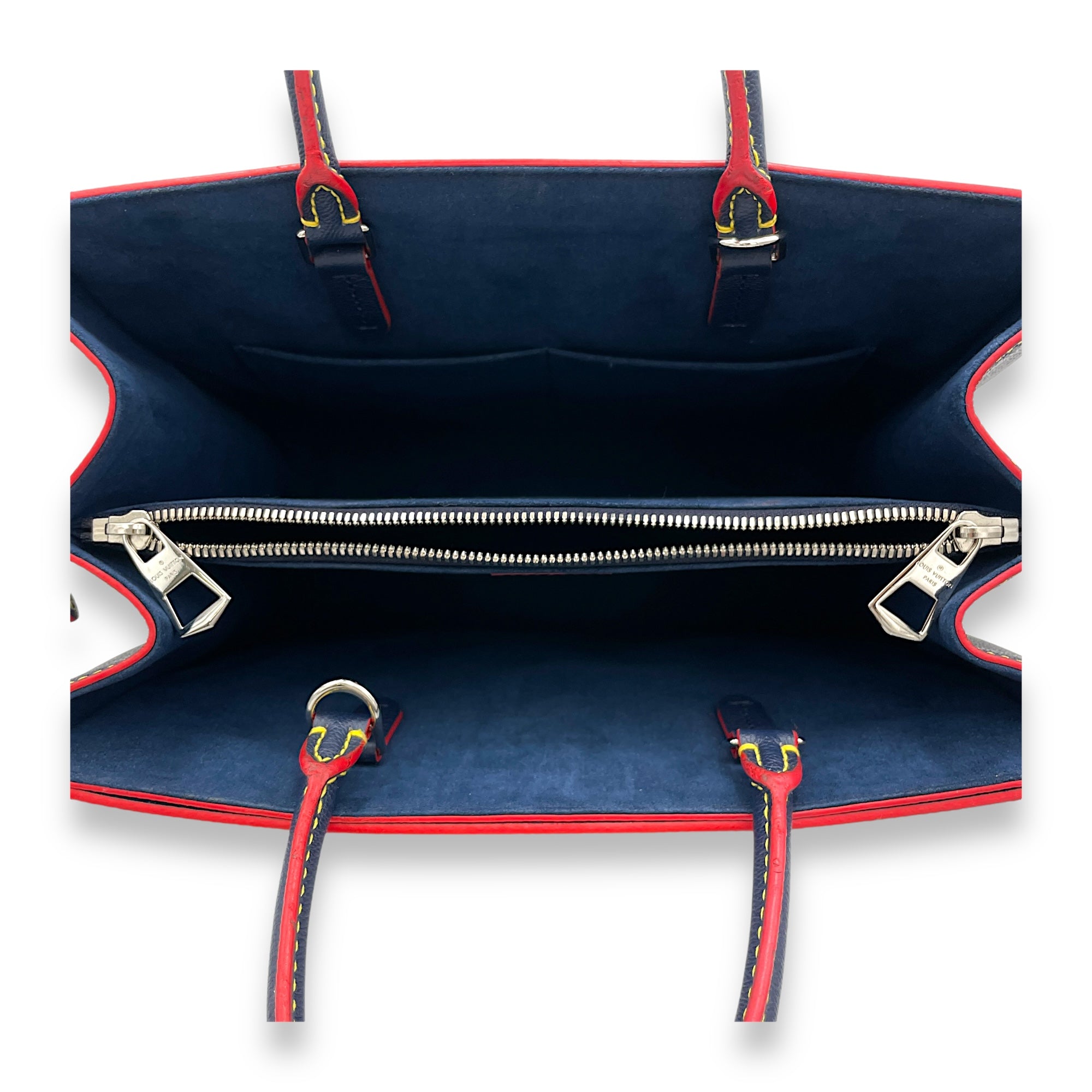 Twist Top Handle Bag Blue in Epi Leather, Silver hardware