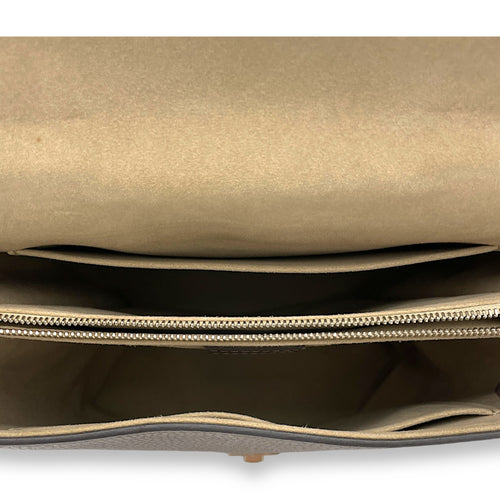 Volta Top Handle Bag Brown in Taurillon Leather, Silver hardware