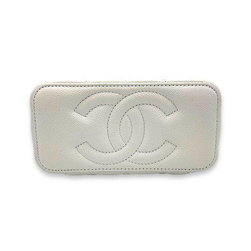 CC White Vanity Bag in Caviar Leather, Gold hardware