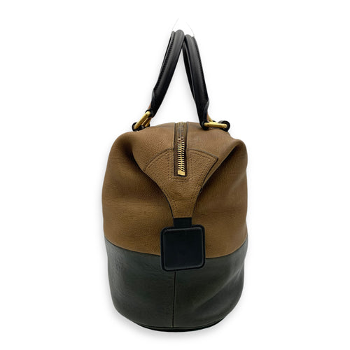 Racer Stripe Boston Top handle bag in Calfskin, Gold Hardware