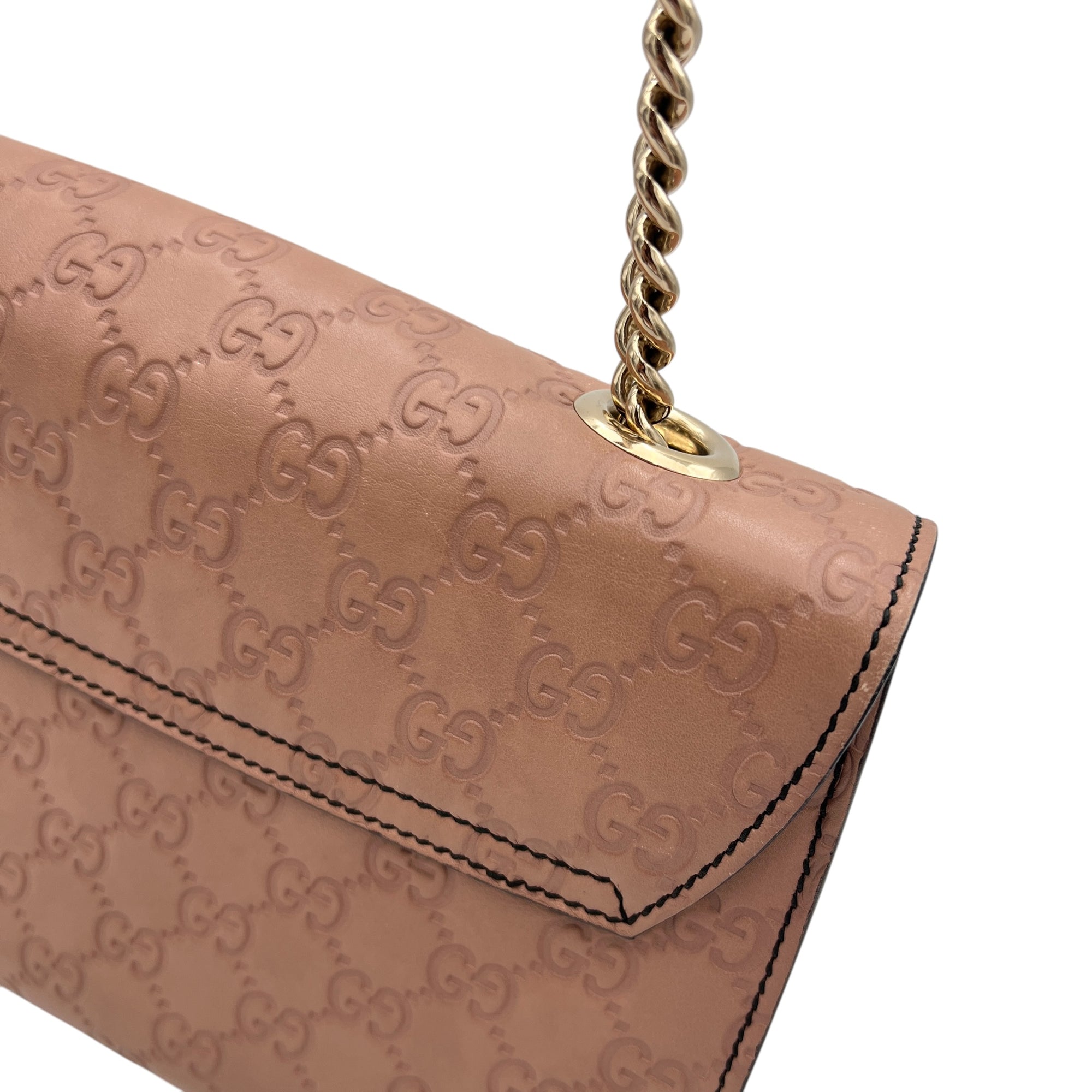 Guccissima Brown Shoulder Bag in Calfskin, Gold hardware