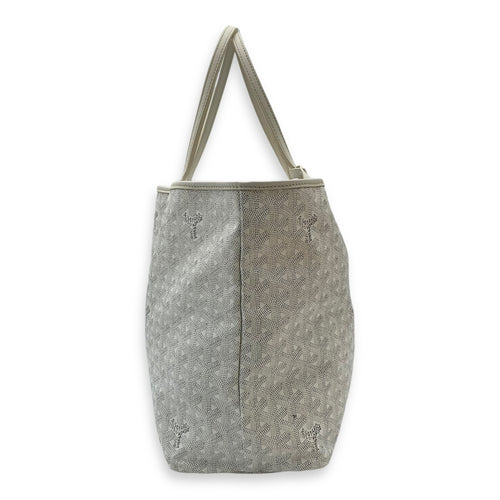 Saint Louis PM White Tote Bag in Coated Canvas, Silver hardware