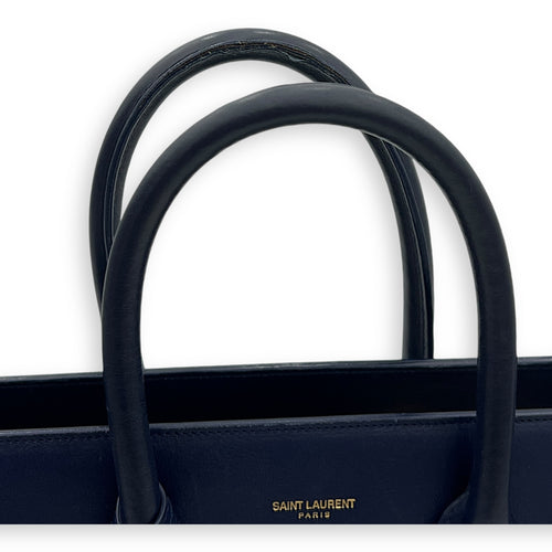 Sac de Jour Top Handle Bag Small Blue in Calfskin, Gold hardware