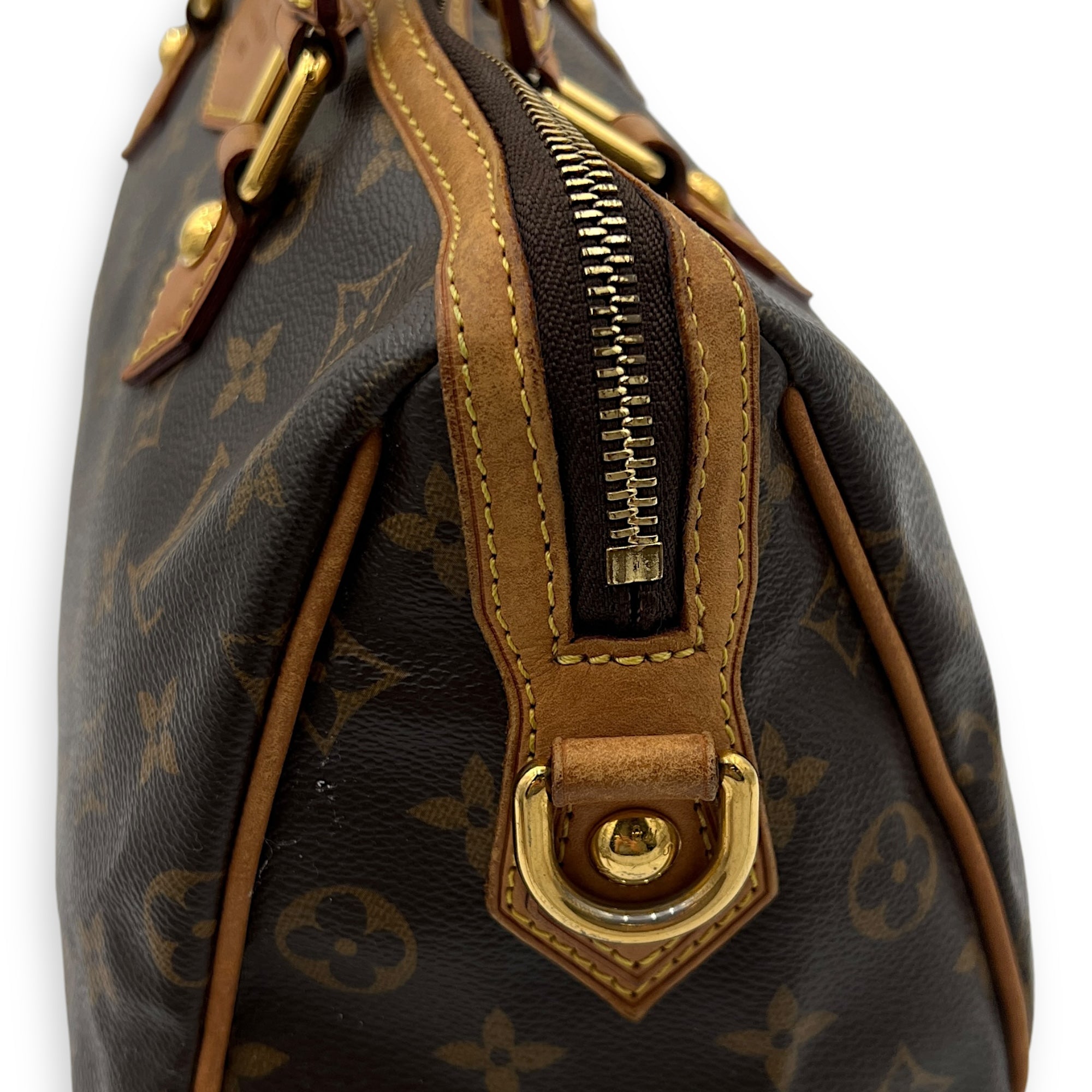 Retiro Top Handle Bag Brown in Monogram Coated Canvas, Gold hardware