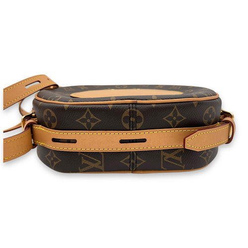 Boite Chapeau Souple MM Brown Crossbody Bag in Monogram Coated Canvas, Gold hardware