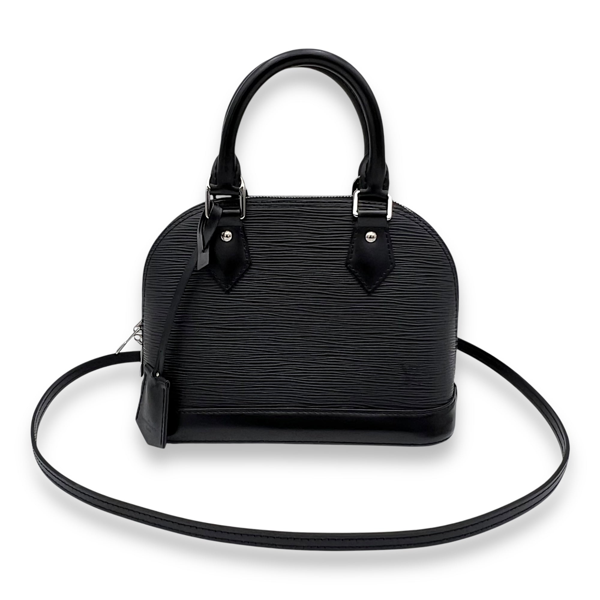 Louis Vuitton Alma Top Handle Bag BB Black in Epi Leather, Silver hardware_7