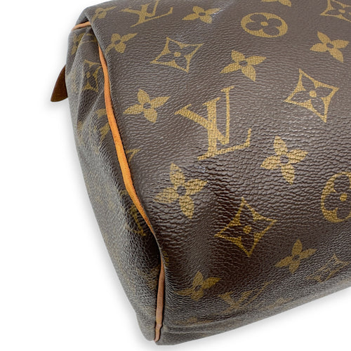 Louis Vuitton Speedy 30 Brown Top Handle Bag in Monogram Coated Canvas, Gold hardware_22