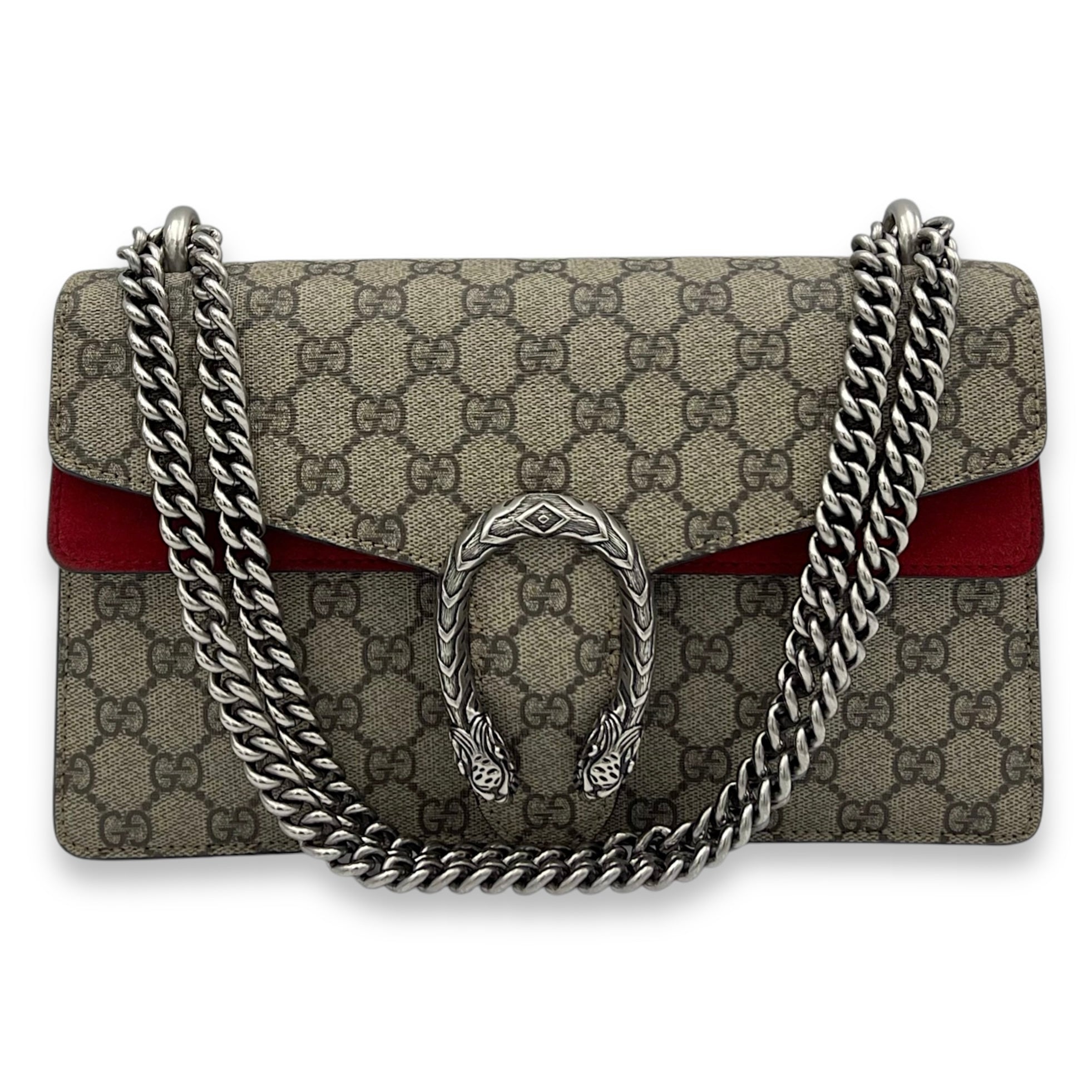 Gucci Dionysus Shoulder Bag Beige in Coated Canvas, Silver hardware_7