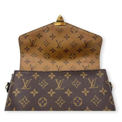 Louis Vuitton Pochette Metis Brown Top Handle Bag in Monogram Coated Canvas, Gold hardware_26