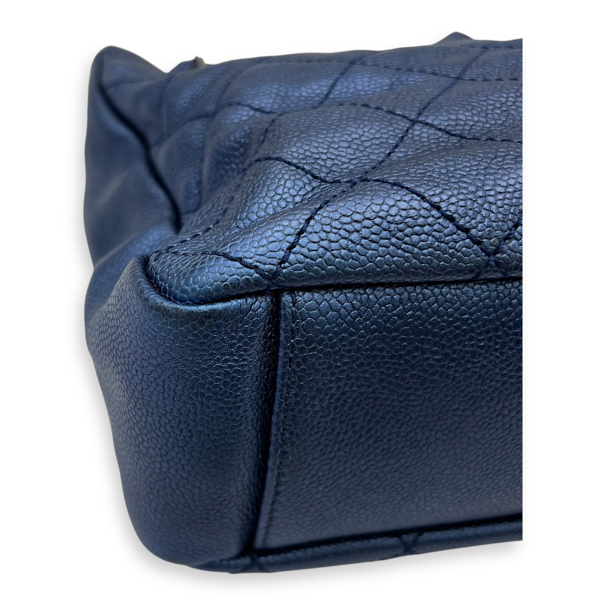 Chanel Others Tote Bag Blue in Caviar Leather, Ruthenium hardware_13