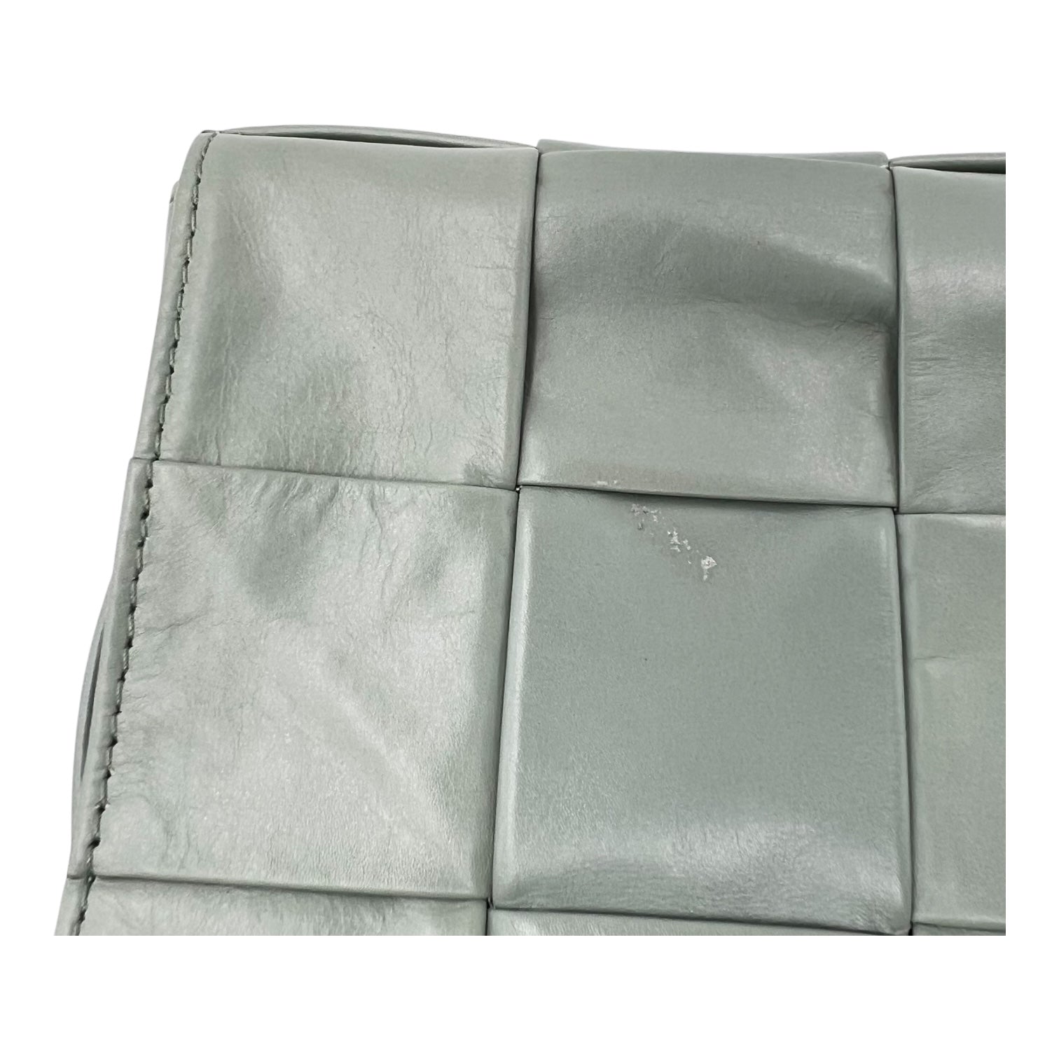 Bottega Veneta Cassette Crossbody Bag Green in Calfskin, Silver hardware_9