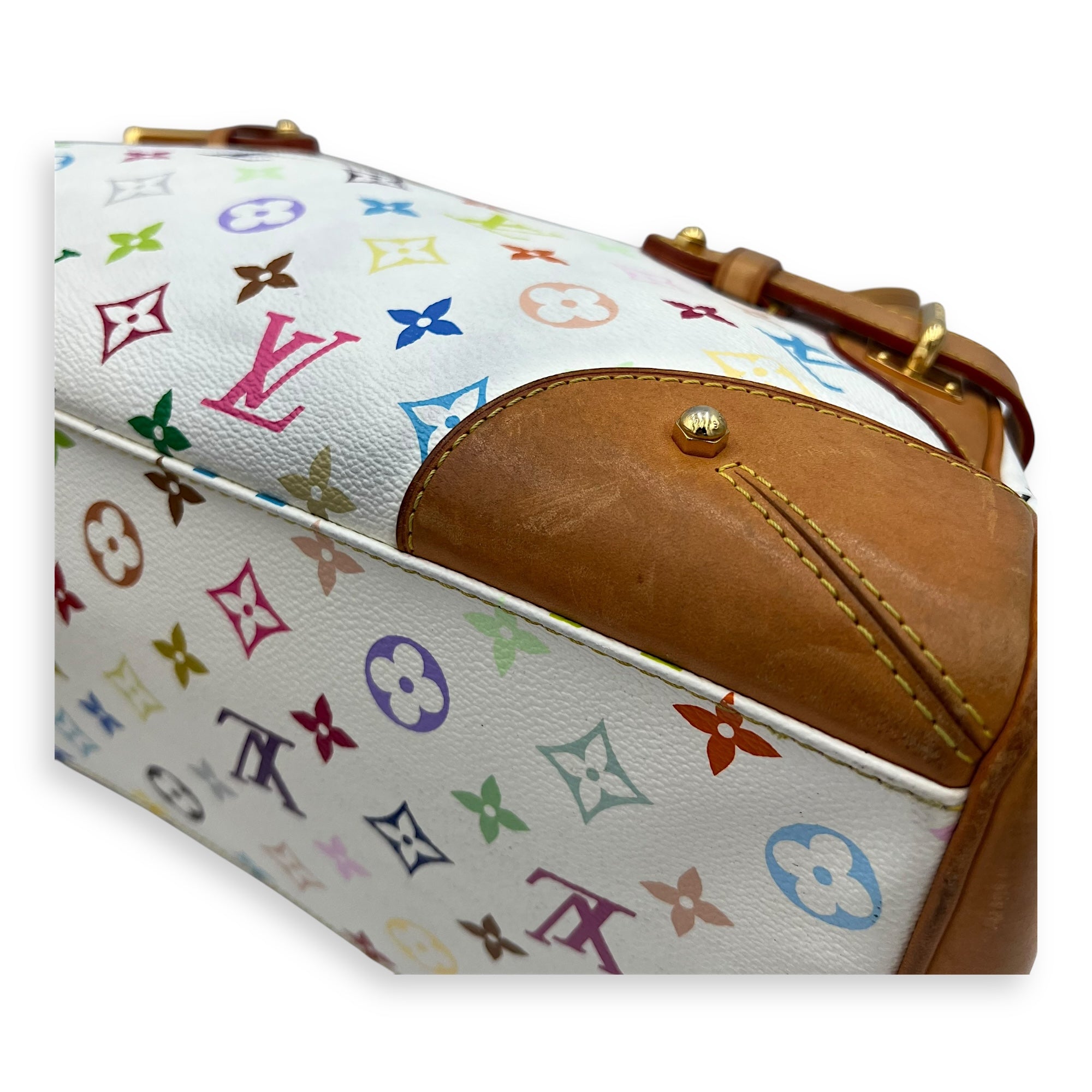 Louis Vuitton Claudia Shoulder Bag Multicolor x Murakami in Monogram Coated Canvas, Gold hardware_8