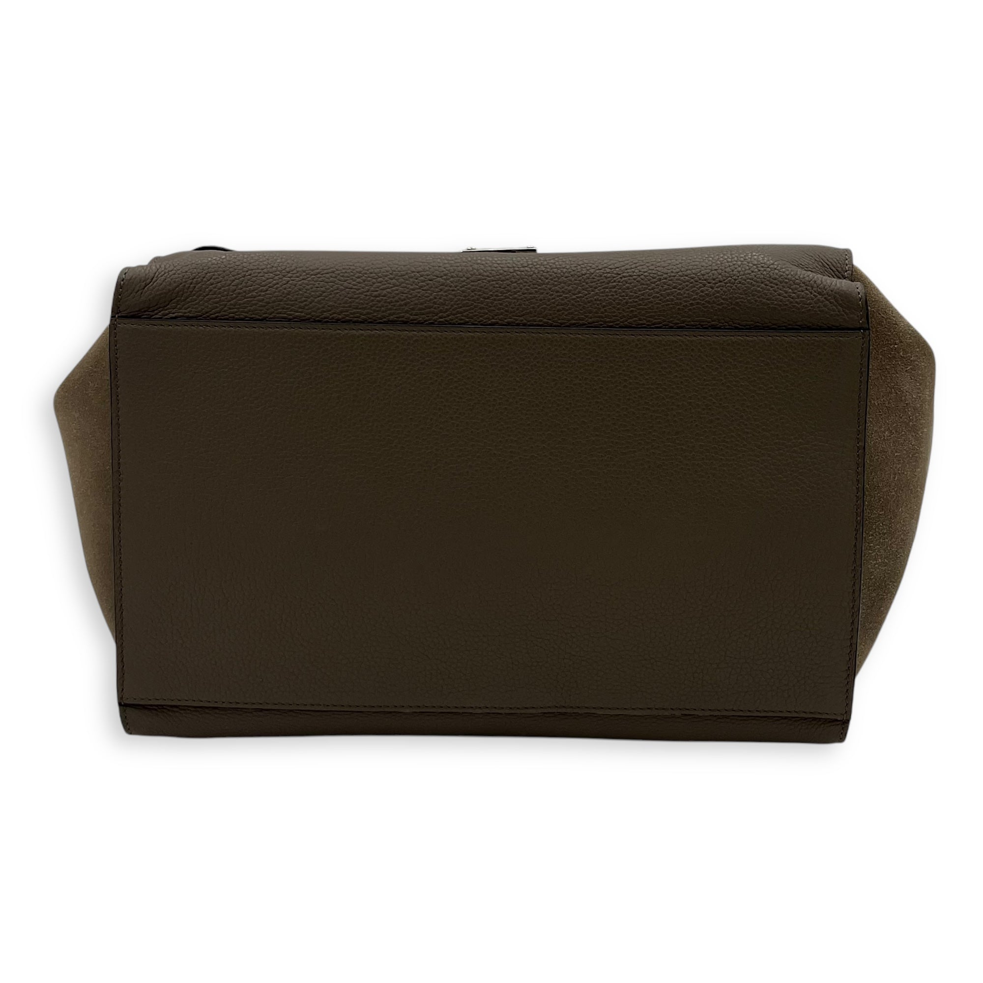 Celine Trapeze Top Handle Bag Brown in Calfskin, Silver hardware_5