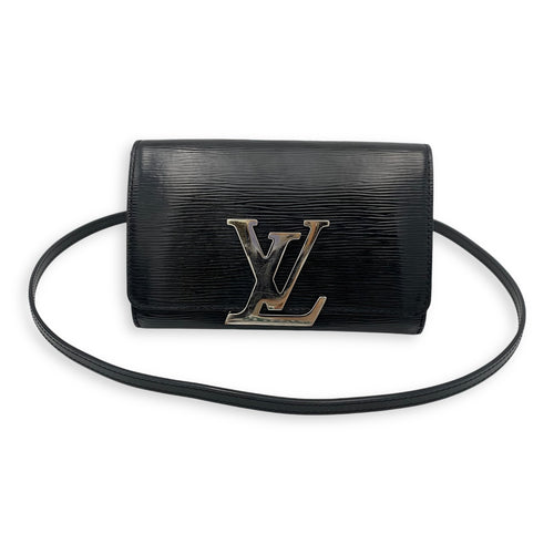 Louis Vuitton Louise Wallet On Chain Small Black in Epi Leather, Silver hardware_12
