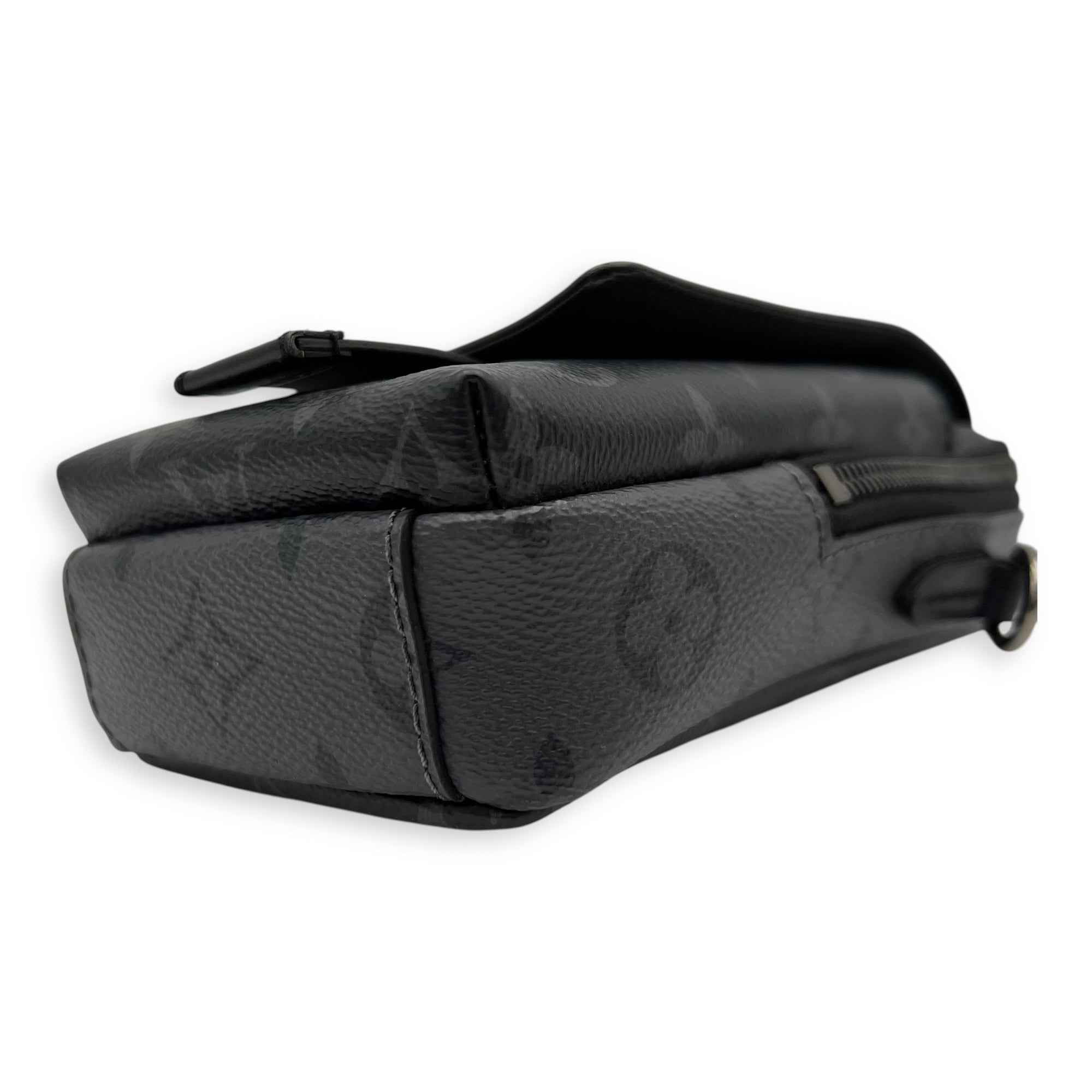 Louis Vuitton Double Crossbody Bag Mini Grey in Monogram Coated Canvas, Silver hardware_8