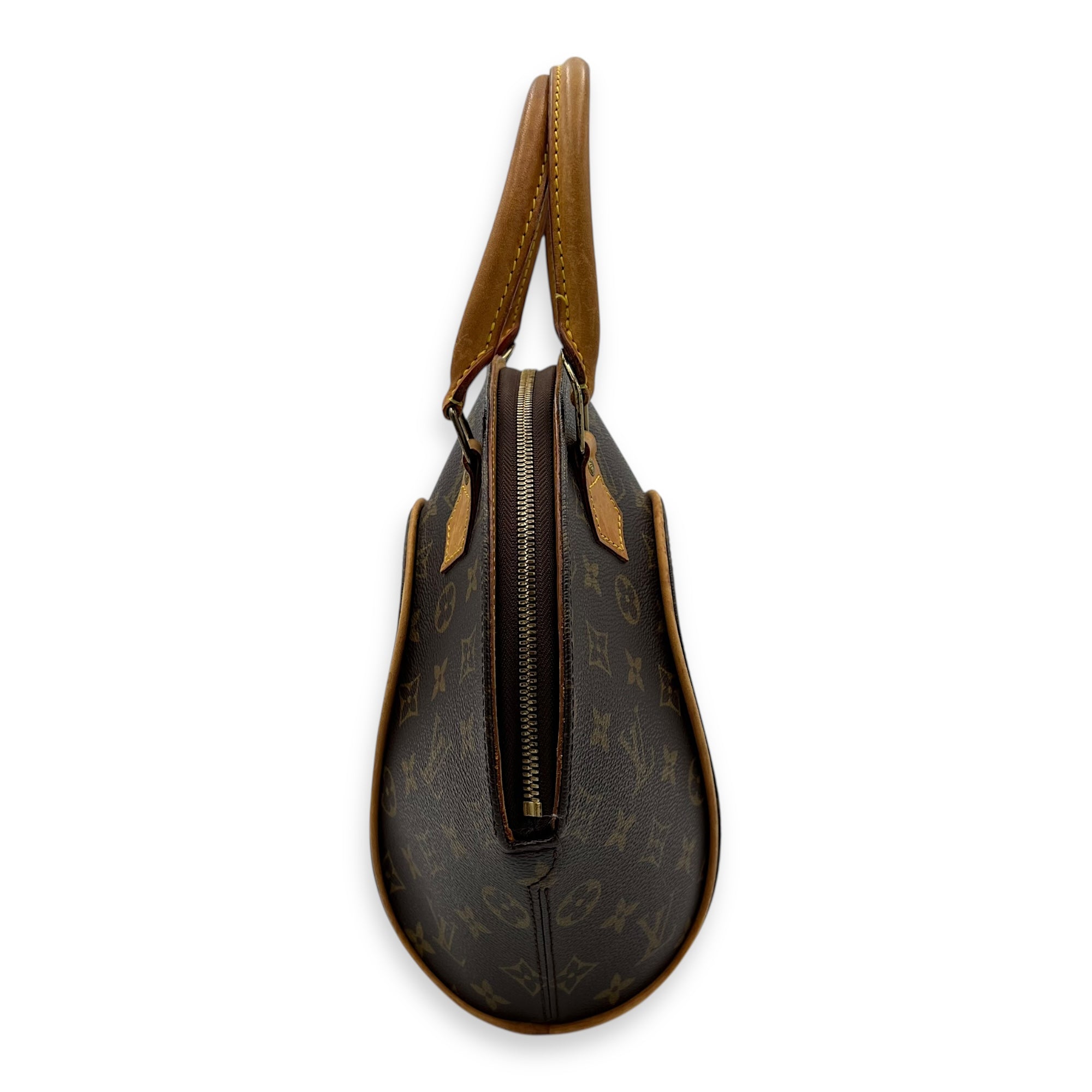 Louis Vuitton Ellipse Top Handle Bag Brown in Monogram Coated Canvas, Gold hardware_4