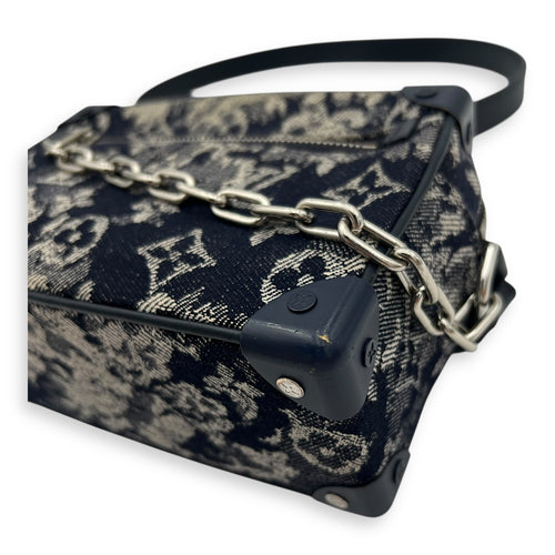 Louis Vuitton Soft Trunk Shoulder Bag Blue in Denim, Silver hardware_8
