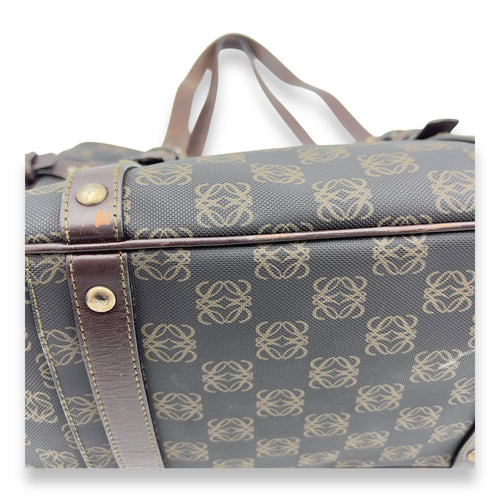 Loewe Anagram Brown Tote Bag in Coated Canvas, Gold hardware_11