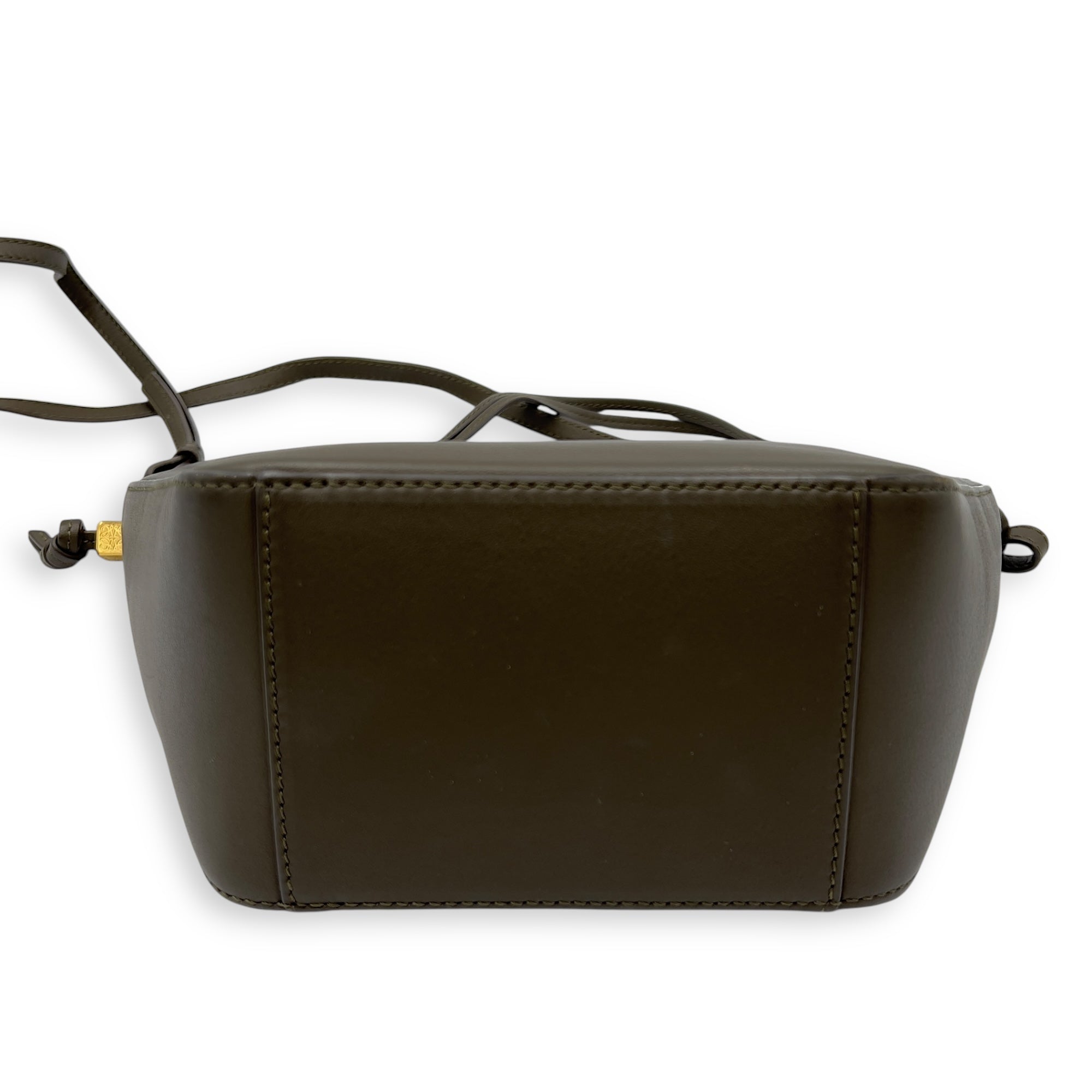 Loewe Hammock Hobo Mini Green Shoulder Bag in Calfskin, Gold hardware_5