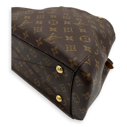 Louis Vuitton Montaigne Top Handle Bag MM Brown in Monogram Coated Canvas, Gold hardware_10