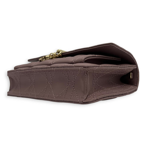 Dior Lady Dior chain pouch Crossbody Bag Pink in Calfskin, Gold hardware_9