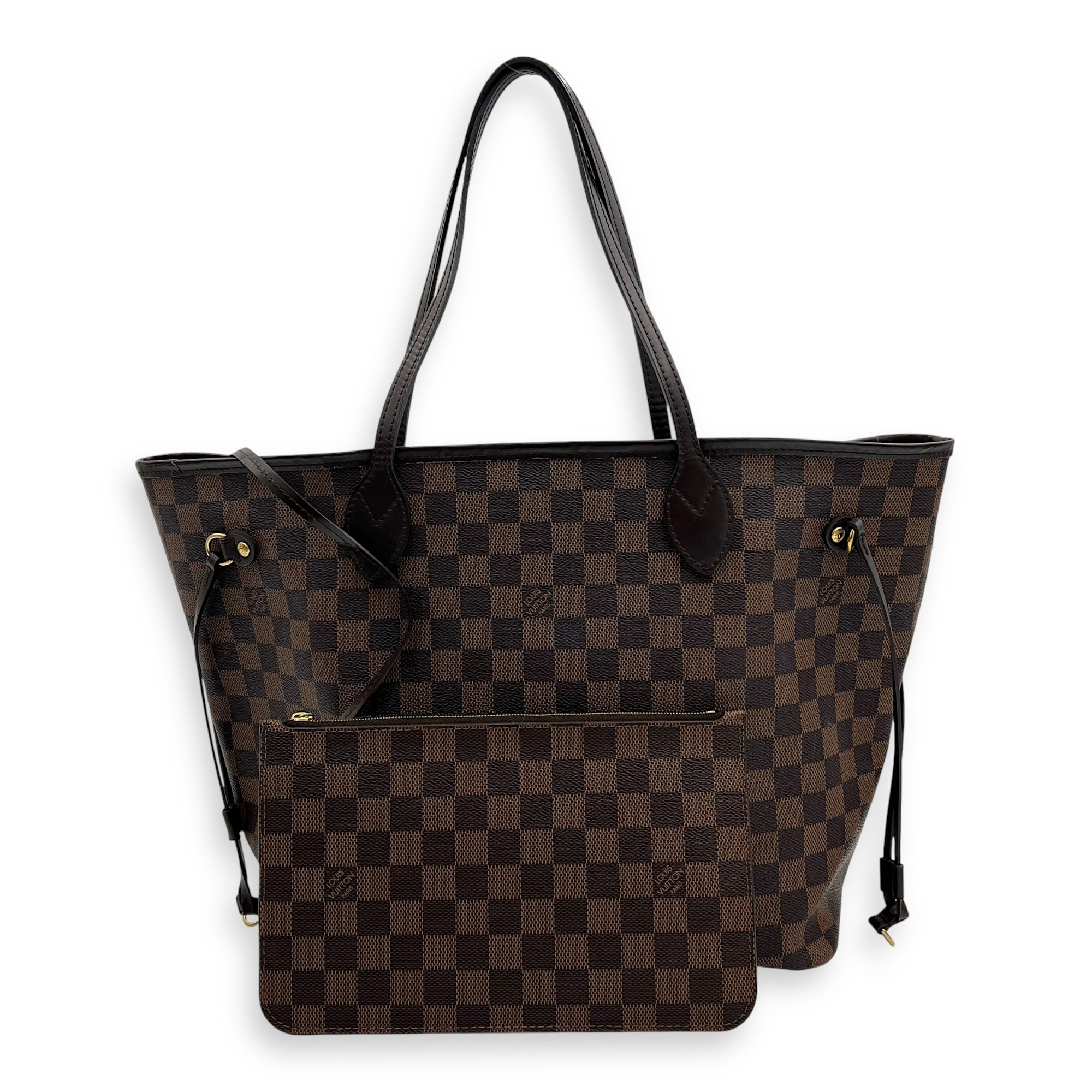 Louis Vuitton Neverfull Tote Bag MM Brown in Coated Canvas, Gold hardware_12