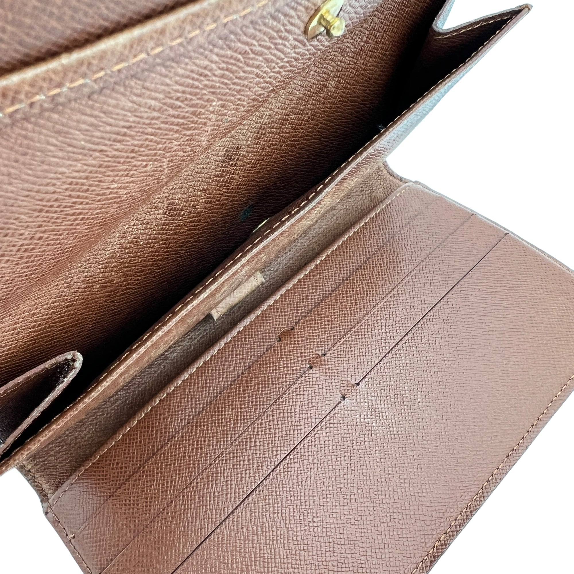 Vintage Wallet Brown in Monogram Coated Canvas, Gold hardware