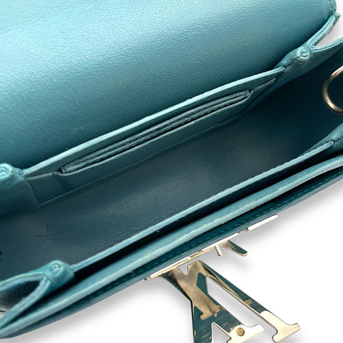 Vivienne Crossbody Bag Blue in Calfskin, Silver hardware