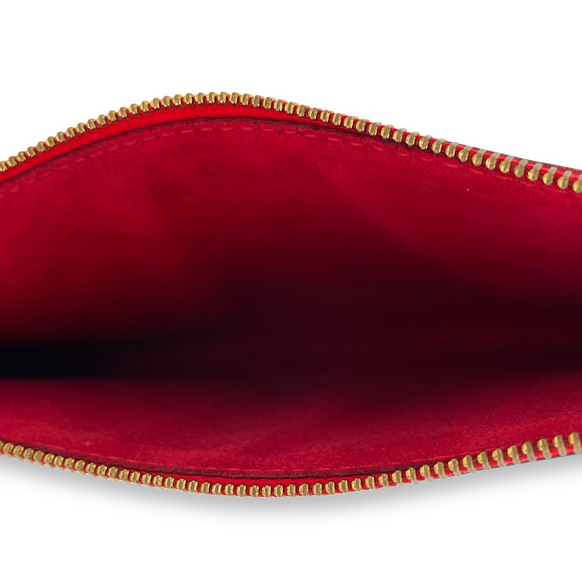 Pochette Accessoires Red Shoulder Bag in Epi Leather, Gold hardware