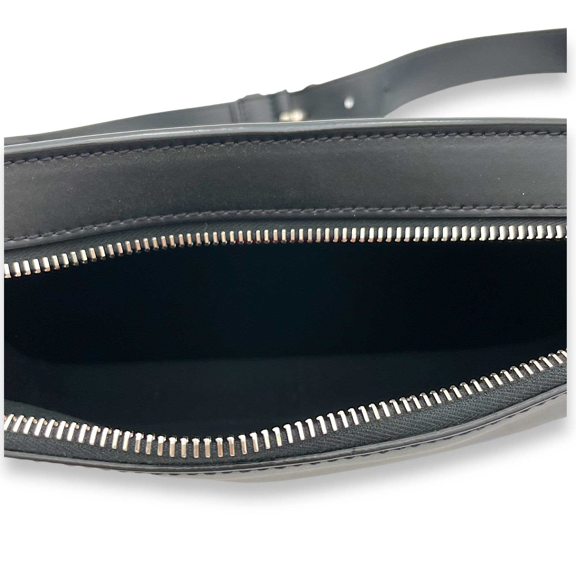 VLTN Black Belt Bag in Calfskin, Silver hardware