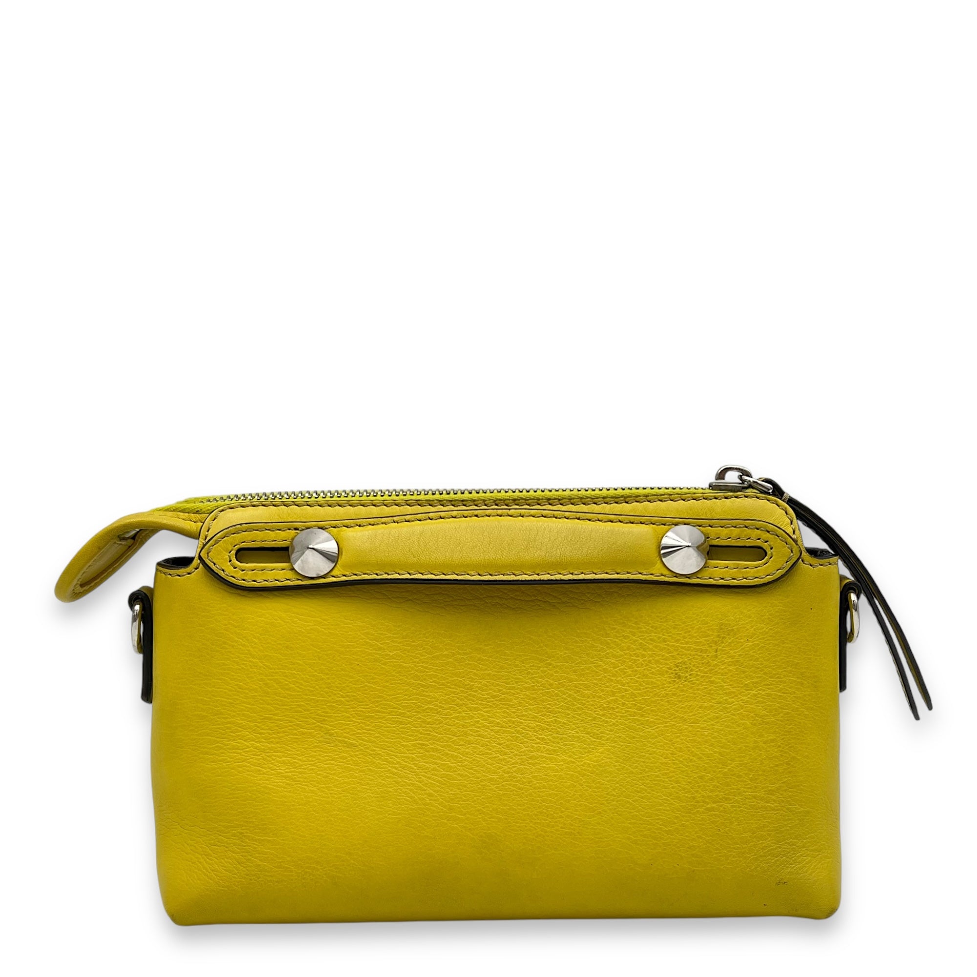 By The Way Yellow Top Handle Bag in Calfskin, Silver hardware